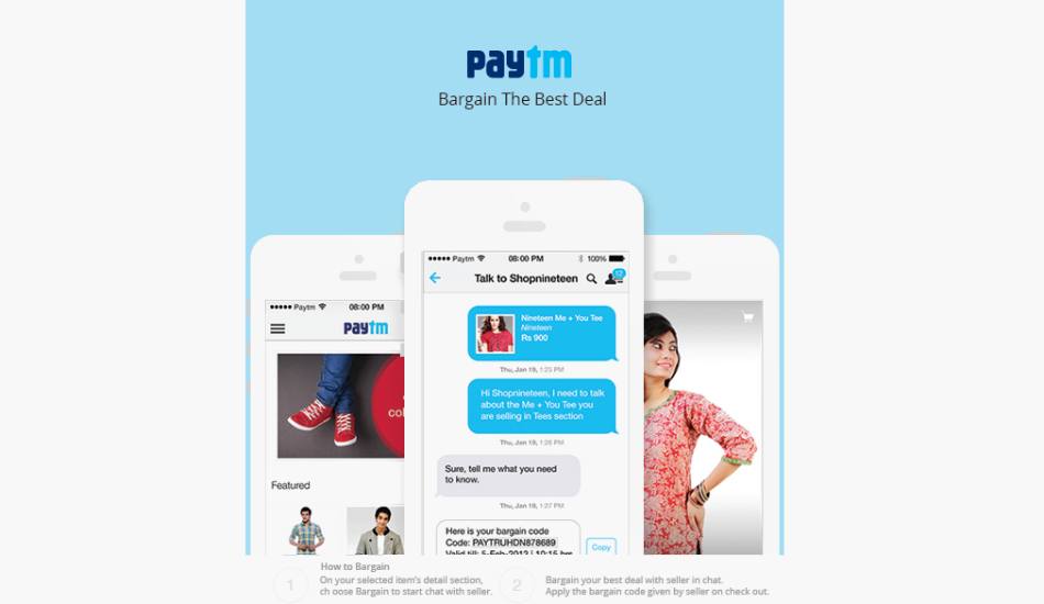 Paytm launches mobile shopping app with bargain facility