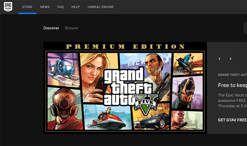 How can PC gamers get Epic Games Grand Theft Auto V for free