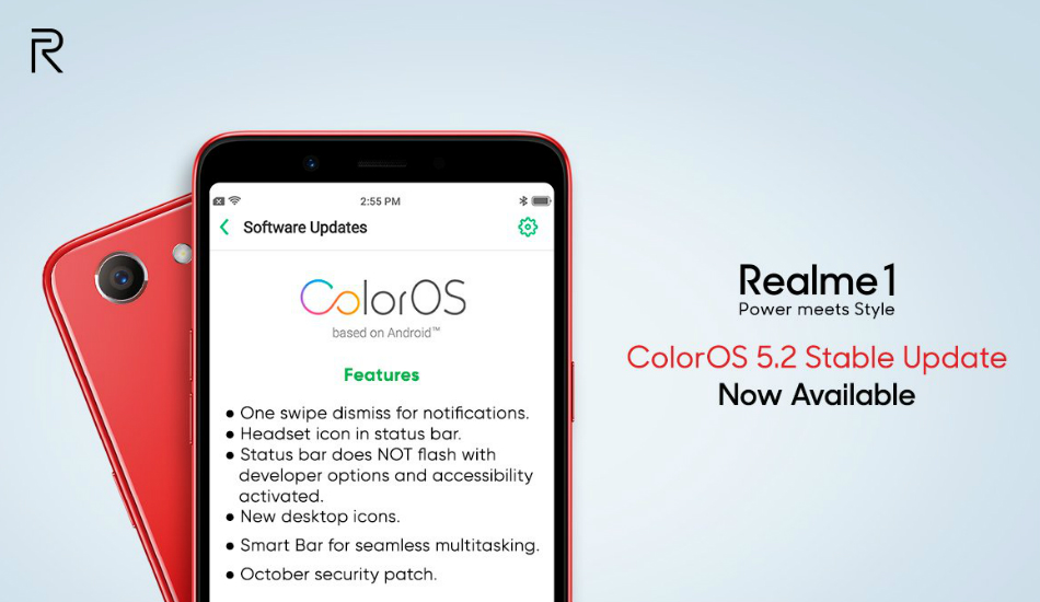 Realme 1 users are now receiving ColorOS 5.2 update