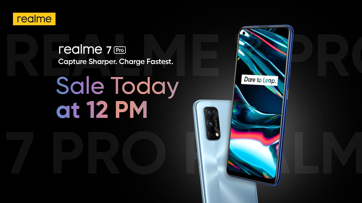 Realme 7 Pro sale to be held today for the first time at 12 PM