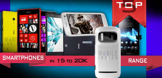 Top 5 smartphones between Rs 15 K - 20 K