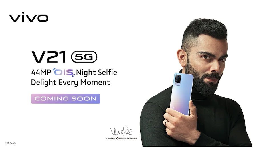 Vivo V21 5G confirmed to launch in India with 44MP Selfie Camera