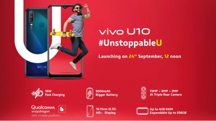 Vivo U10 complete specifications revealed ahead of September 24 launch