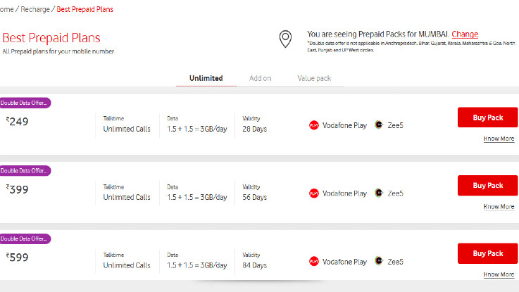 Vodafone Idea double data offer now available in more circles