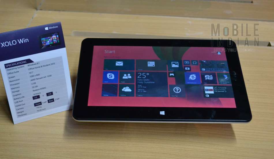 Xolo Win first cut: The first Windows 8. 1 tablet from an Indian brand