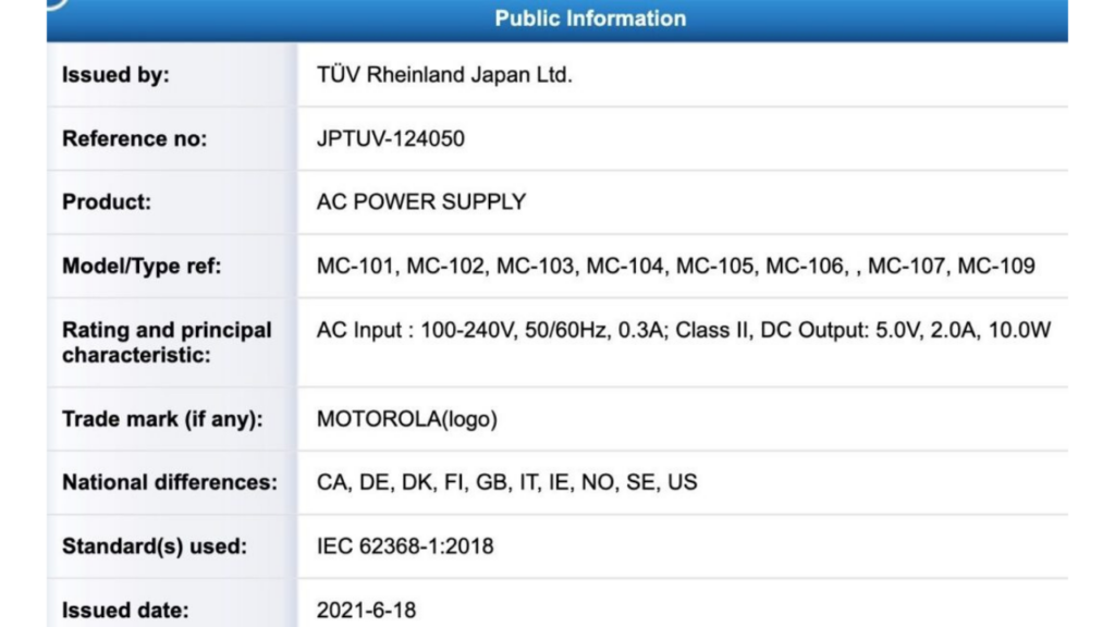 Moto G Pure TUV