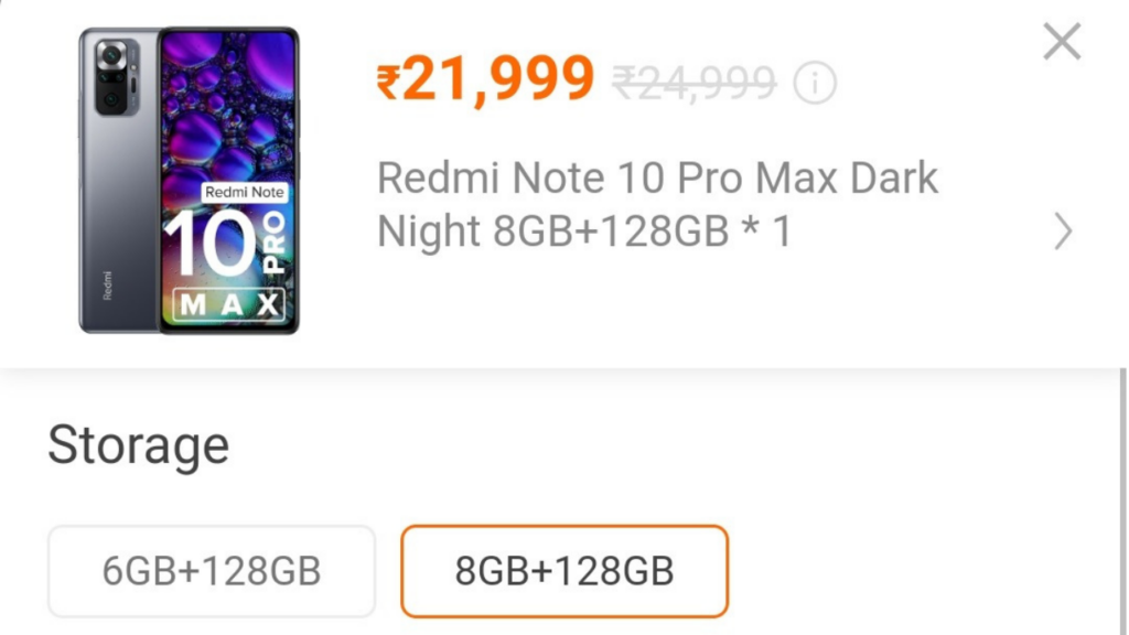 Redmi Note 10 Pro Max base model discontinued