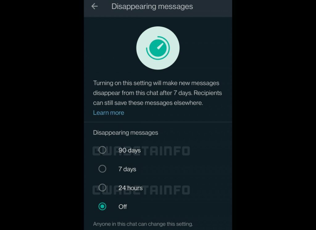 disappearing messages feature