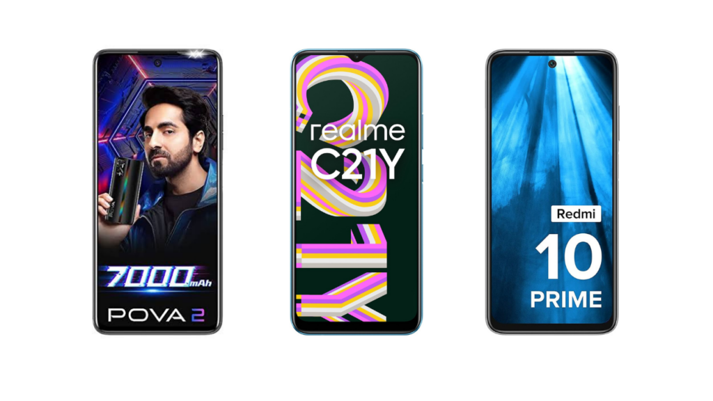 Realme C21Y vs Redmi 10 Prime vs Pova 2