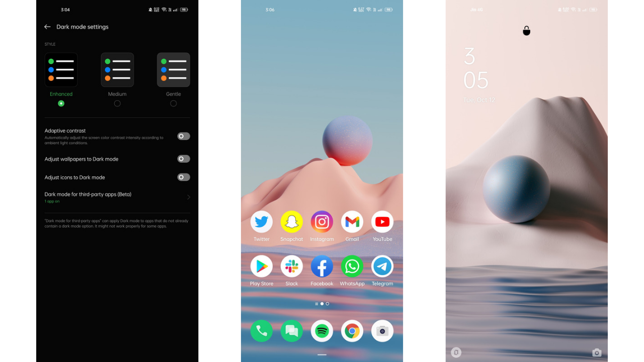 ColorOS 12 Dark Modes