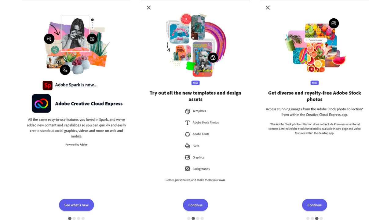 Adobe Creative Cloud Express Screenshots