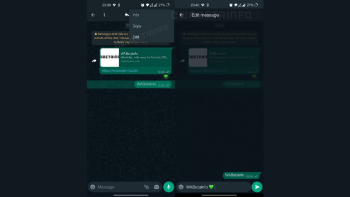 WhatsApp edit messages