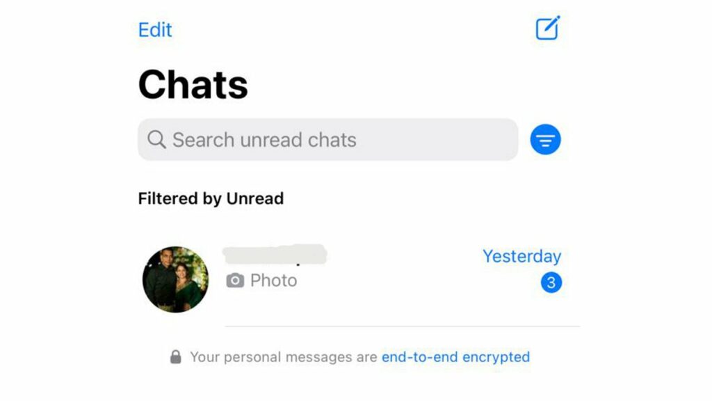 How to search unread messages in WhatsApp?