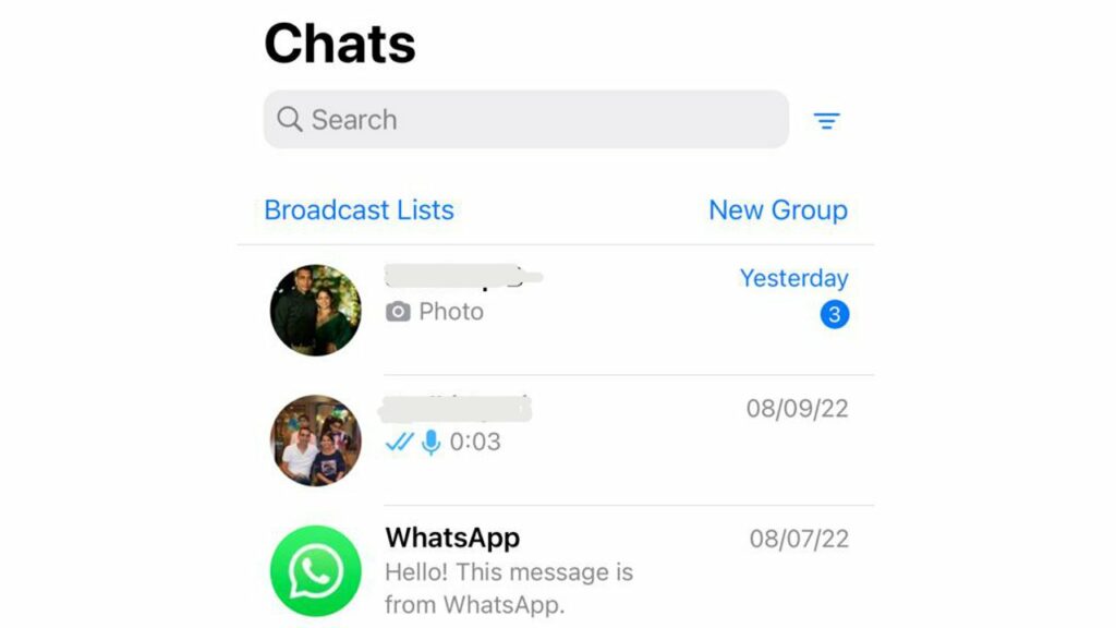 How to search unread messages in WhatsApp?