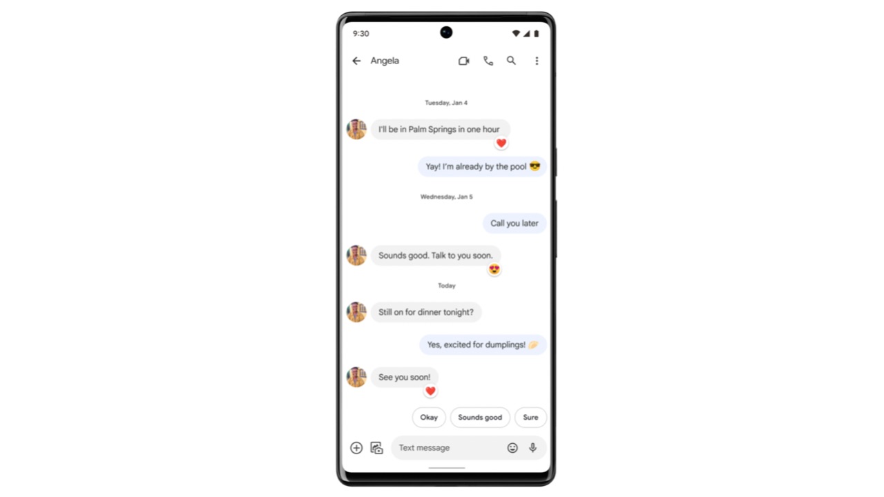 Google messages reaction iOS