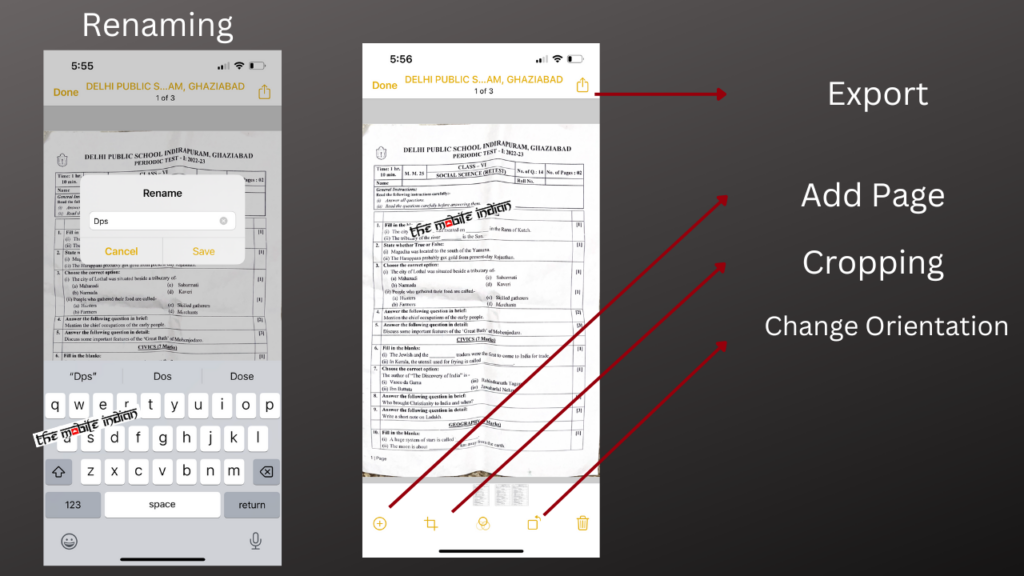 editing document on Apple iphone