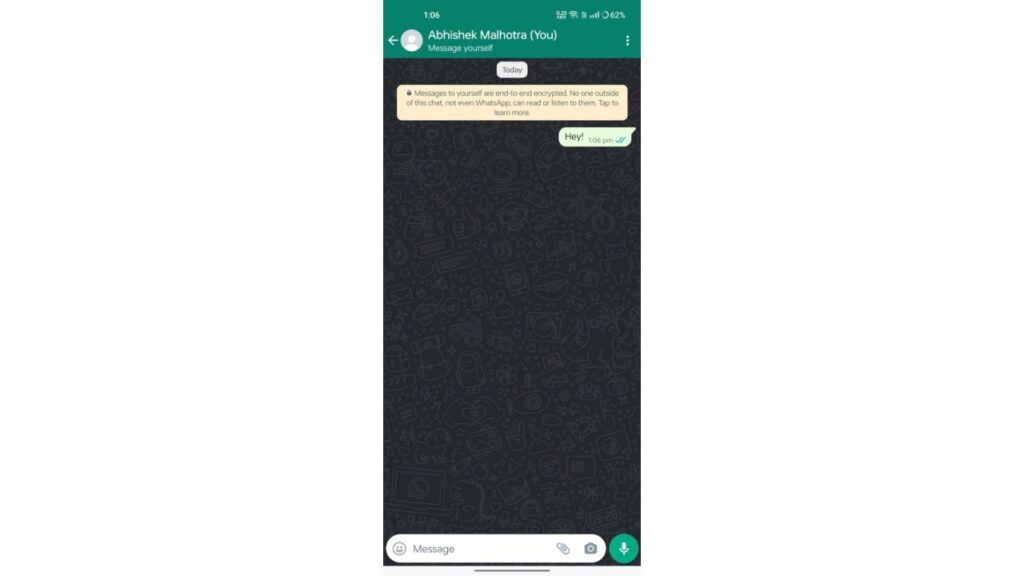 How to Message Yourself WhatsApp