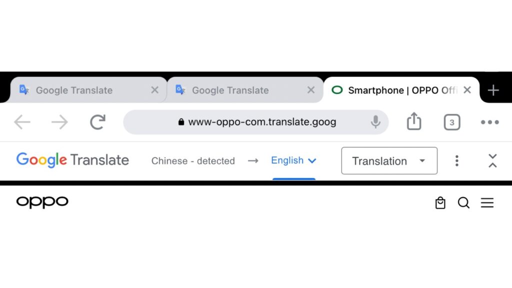 Google Translate Website language change