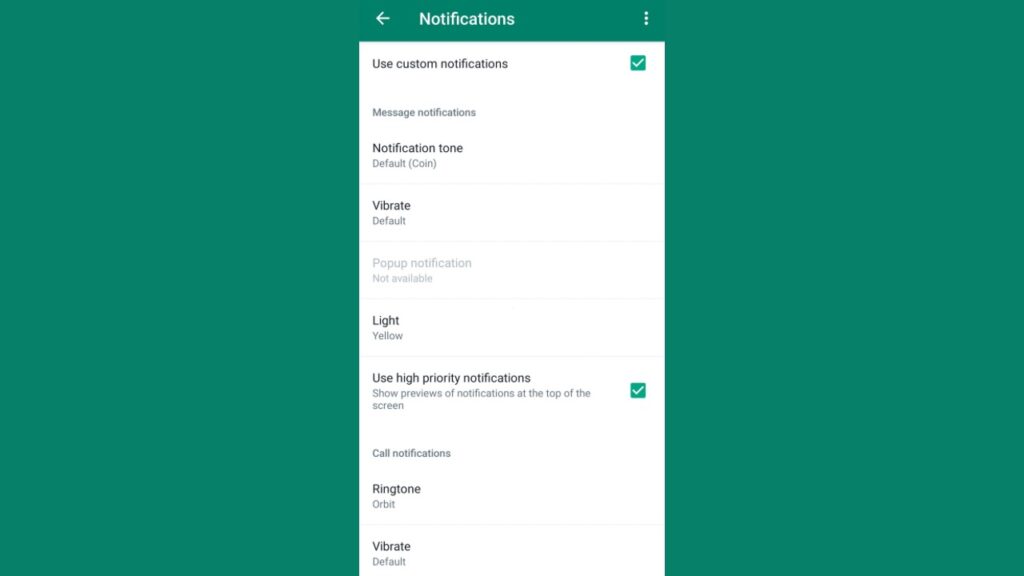 WhatsApp custom notifications