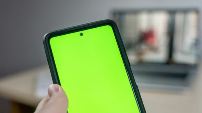 Green screen on phones
