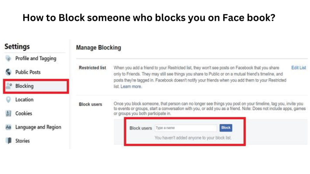 How to Block someone who blocks you on Face book