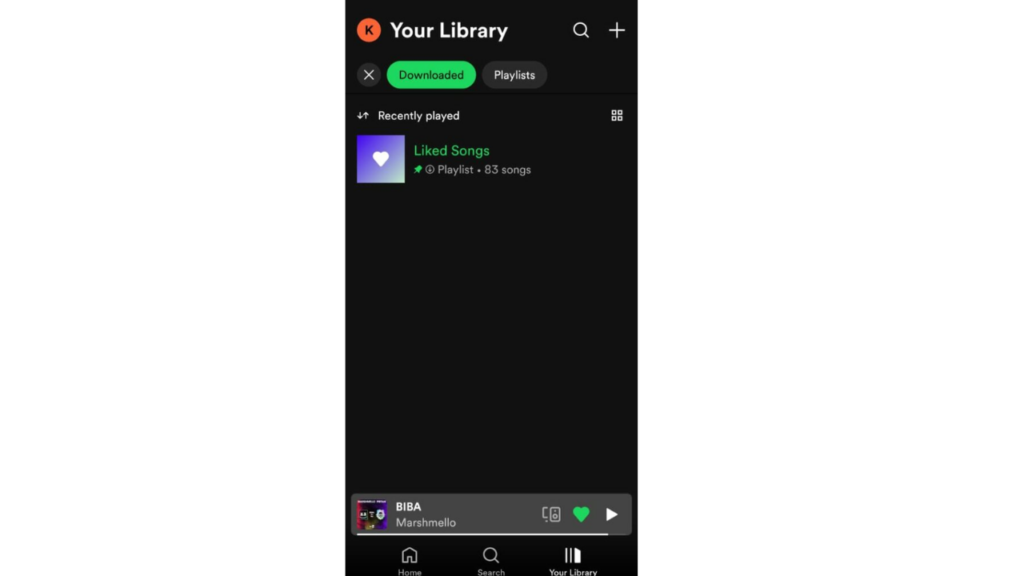 download library on Spotify 