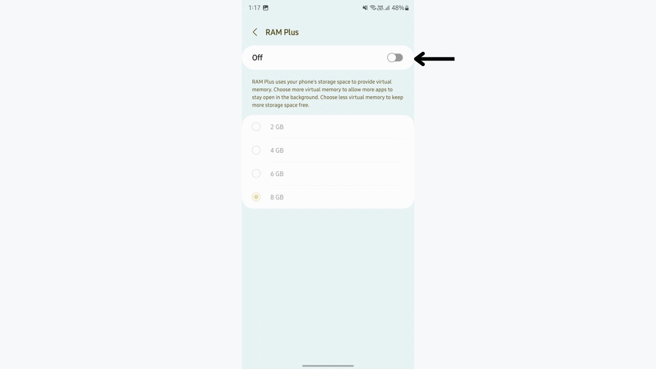 Turn off Samsung RAM Plus