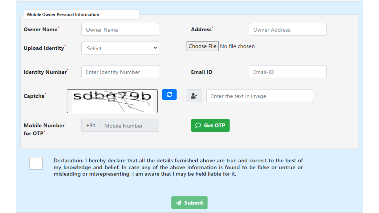 CEIR -Sanchar Saathi block mobile form