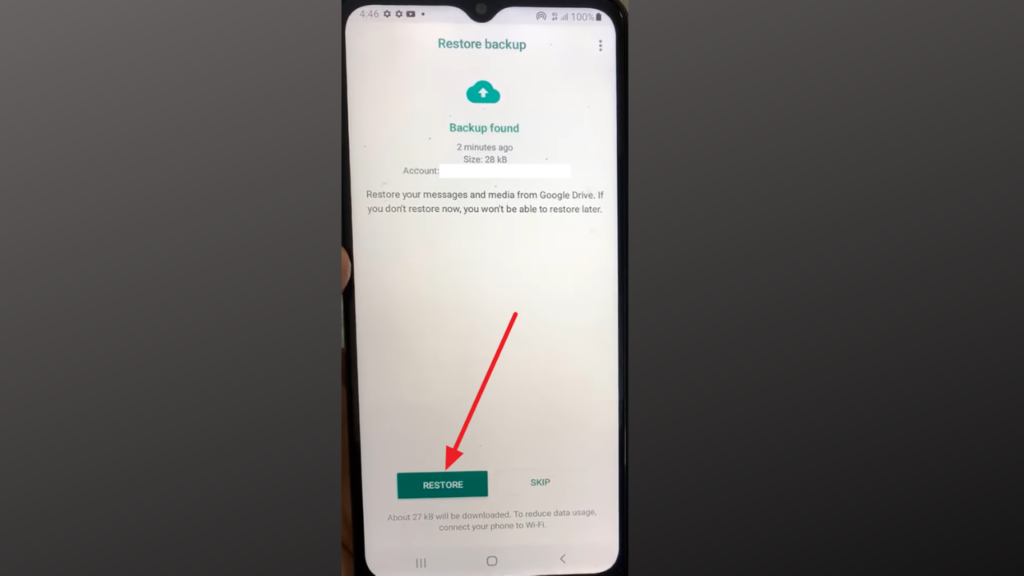 Restore the WhatsApp Data from cloud