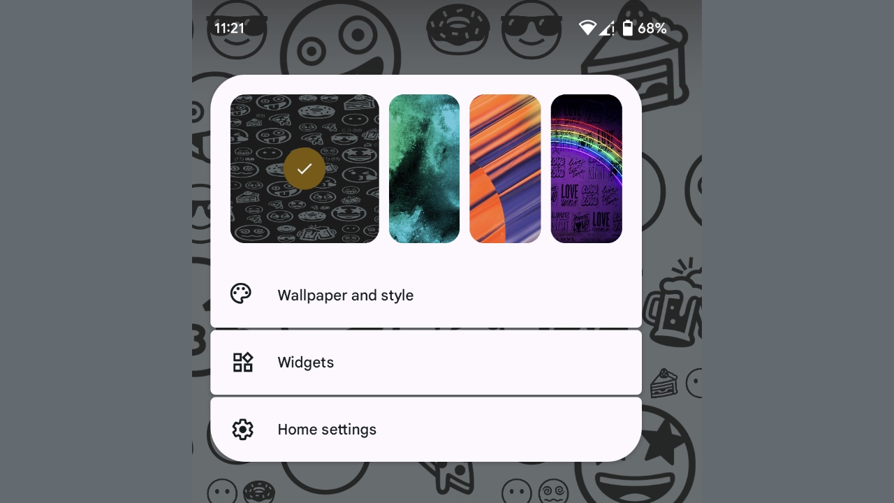 Emoji wallpapers on Pixel