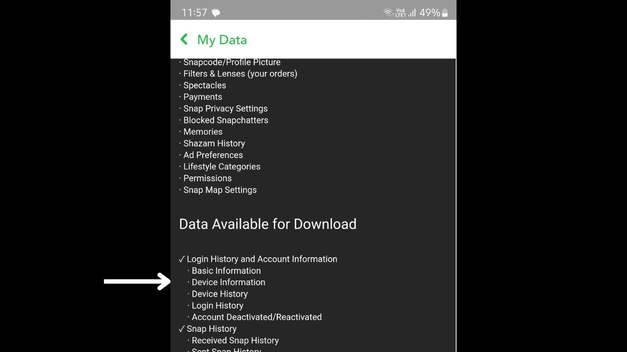 Snap login history Steps