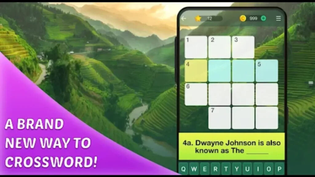 Digital crossword puzzle on smartphone