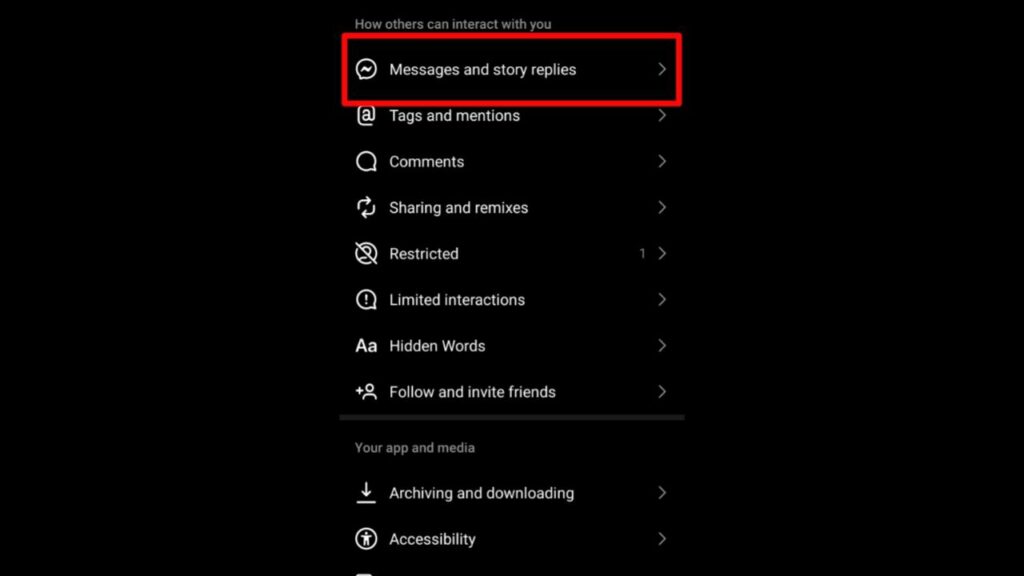 Instagram Message Settings