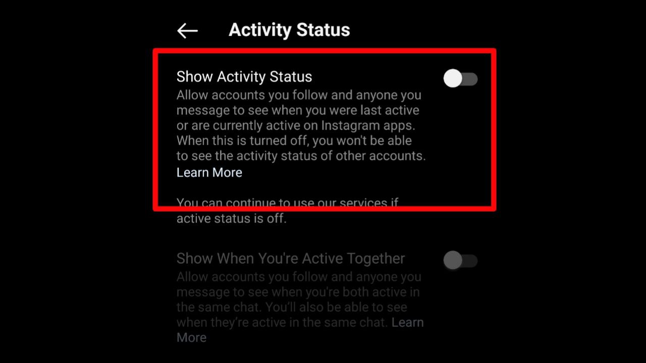 Instagram Show Activity Status