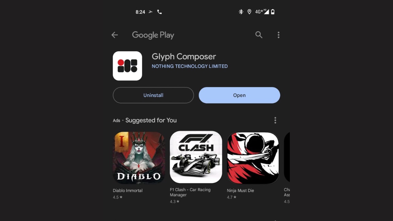 Use Phone 1 glyph composer