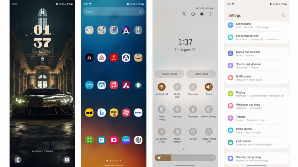 Galaxy z fold 5 One UI 5.1.1