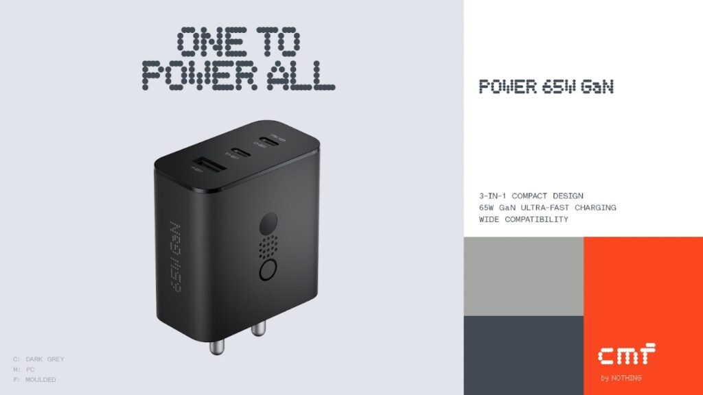 Cmf power 65w <a href='https://www.themobileindian.com/glossary#gan-charger' rel='tag'>GaN Charger</a> India price