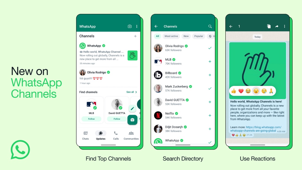 WhatsApp channels features