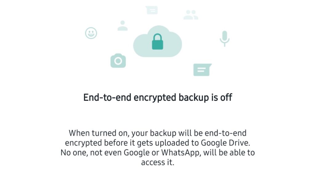 WhatsApp end-to-end encrypted backups