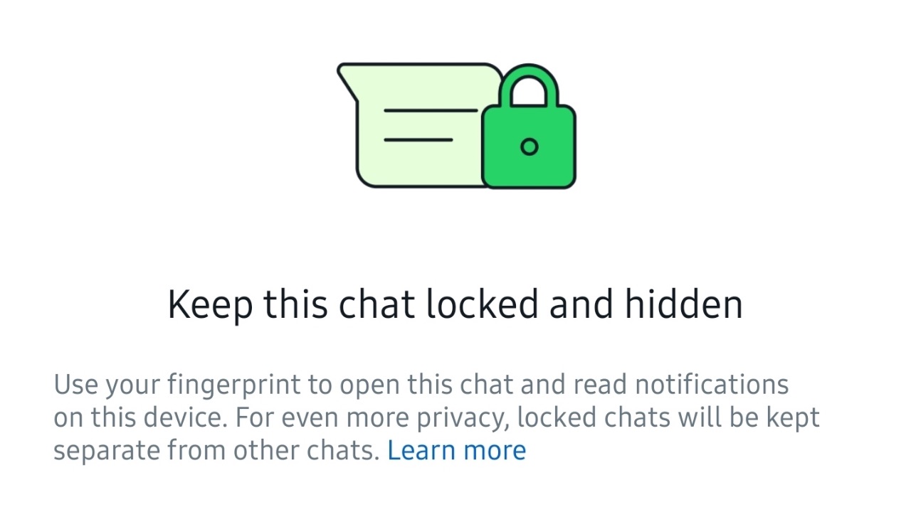 WhatsApp private chat lock