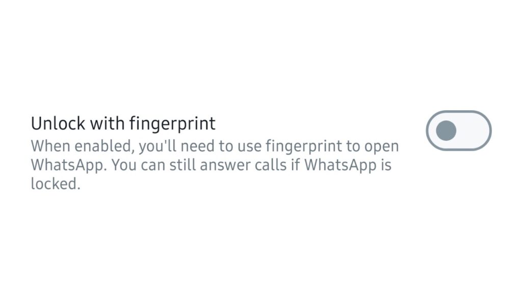 WhatsApp fingerprint app lock