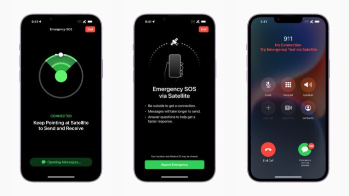 Iphone 14 emergency sos via satellite