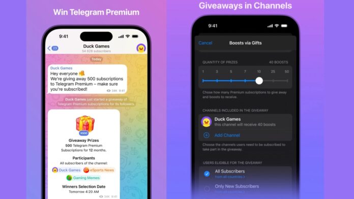 Telegram giveaways