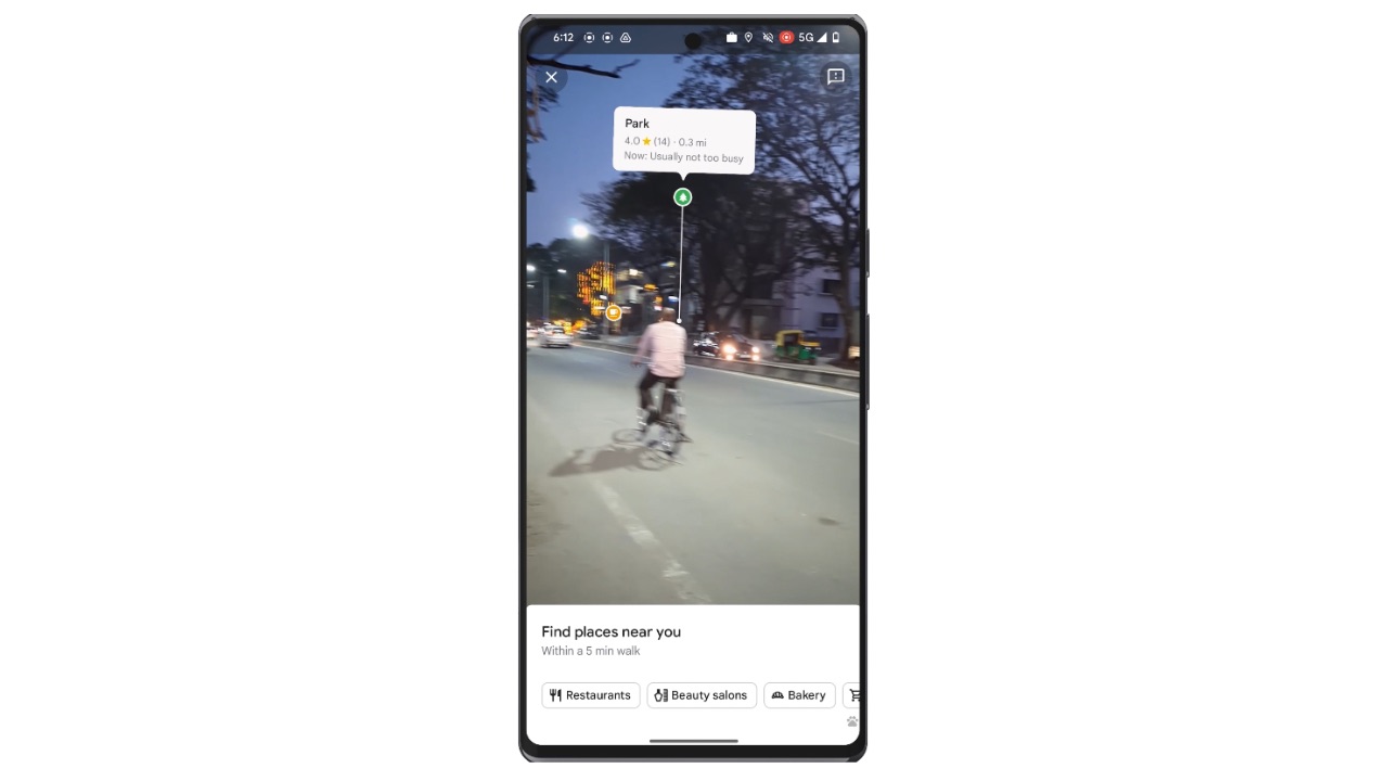 Google maps live walking feature India