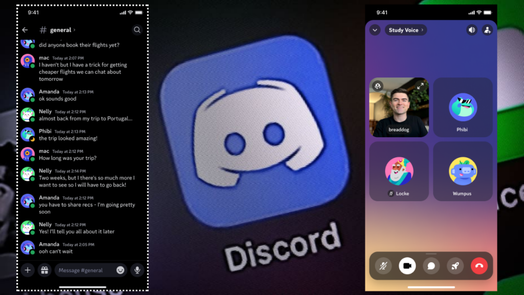 discord mobile app dark mode and voice Ui