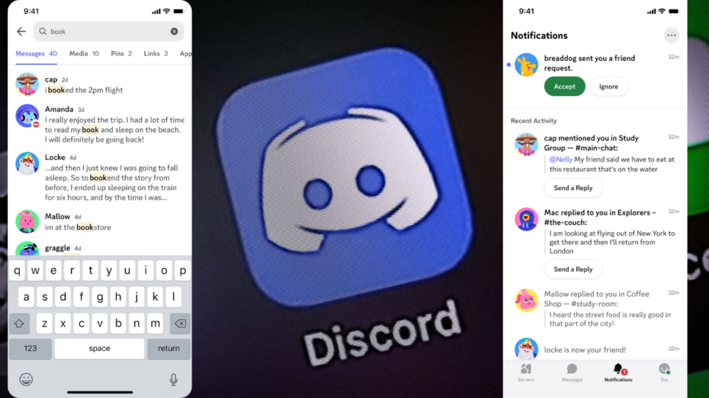 discord mobile app dm and notification