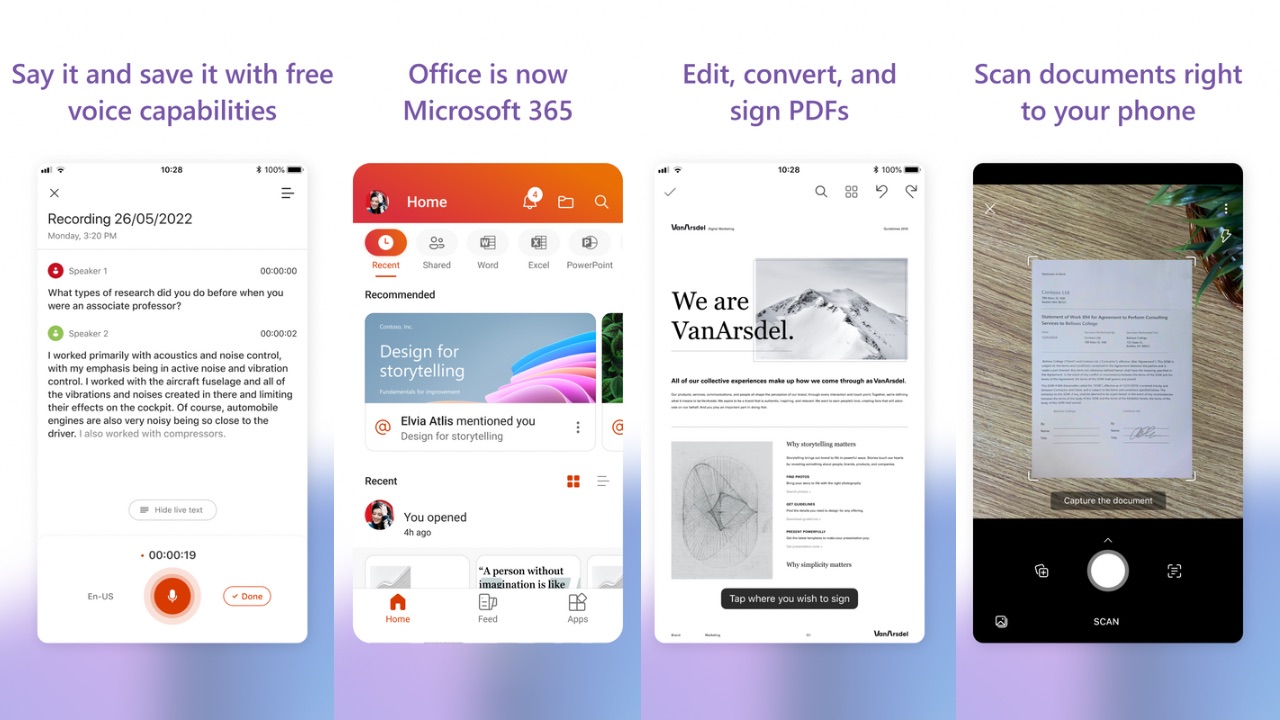 Microsoft 365 Galaxy store productive app