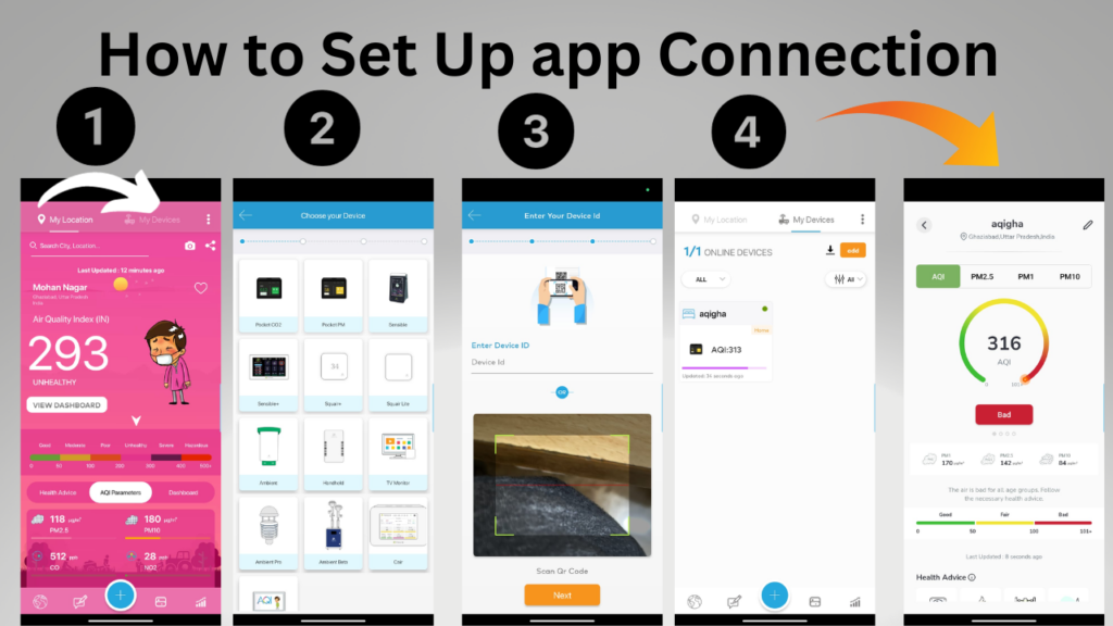 app setup Prana Air Pocket PM2.5 