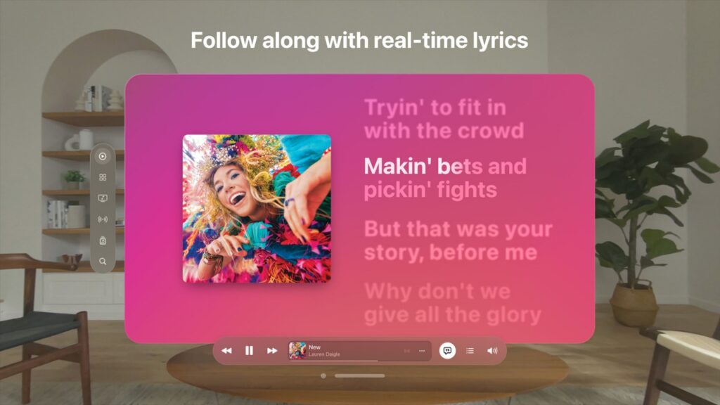 apple music vision pro entertainment apps
