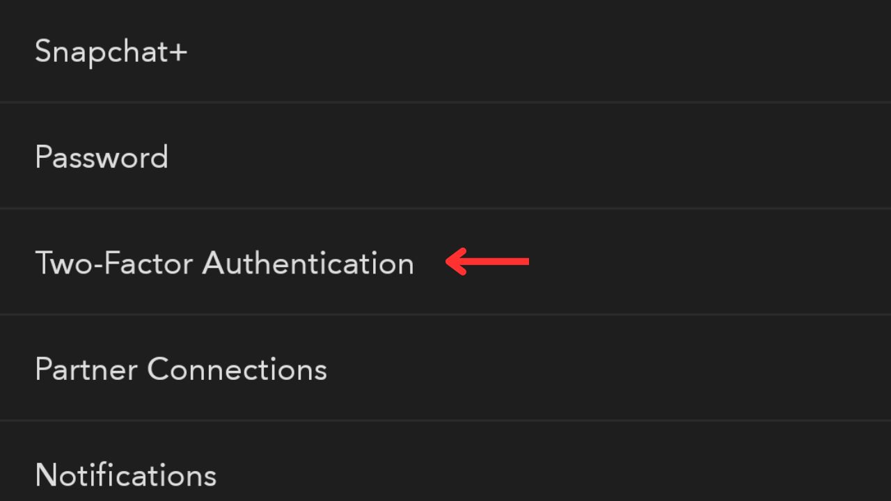 Snapchat two-factor authentication